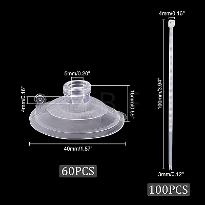 AHADEMAKER 60Pcs Plastic Suction Cups KY-GA0001-16-1