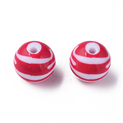 Opaque Striped Acrylic Beads MACR-S373-27B-03-1