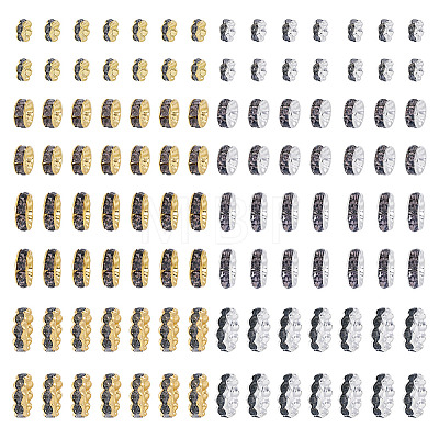 120Pcs Brass Rhinestone Spacer Beads RB-TA0001-36A-1