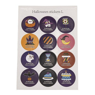 Halloween Theme Plastic Stickers STIC-C009-01H-1