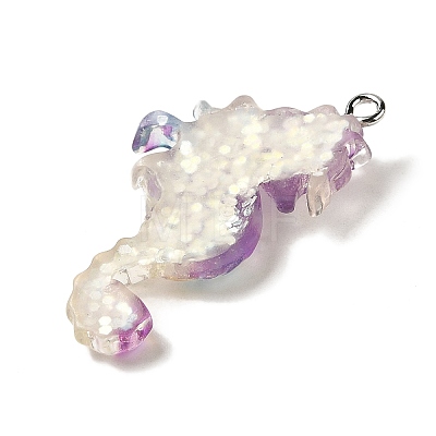 Ocean Theme Transparent Resin Pendants RESI-P029-07P-C-1