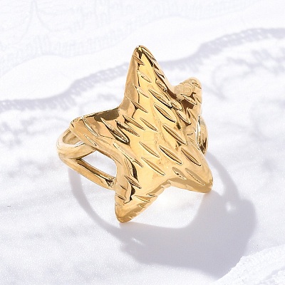 Marine Animal Theme 304 Stainless Stee Open Cuff Rings RJEW-Q005-01H-G-1