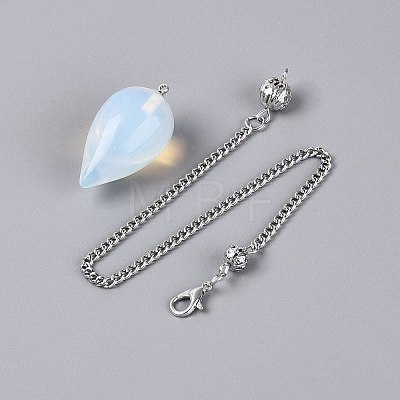 Opalite Dowsing Pendulum Pendants AJEW-N005-02B-1