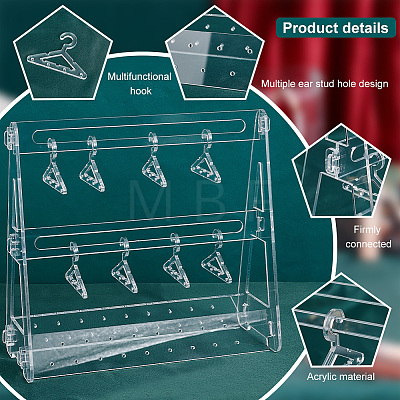   1 Set Transparent Acrylic Earring Display Stands EDIS-PH0001-24C-1