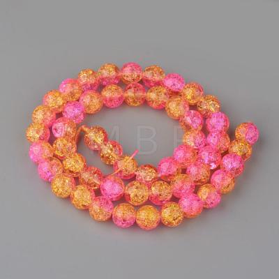 Synthetic Crackle Quartz Beads Strands GLAA-S135-6mm-14-1