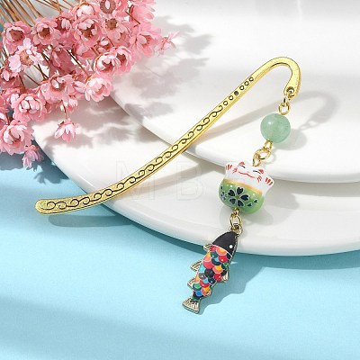 Japanese Style Maneki-neko Bookmark AJEW-JK00260-01-1