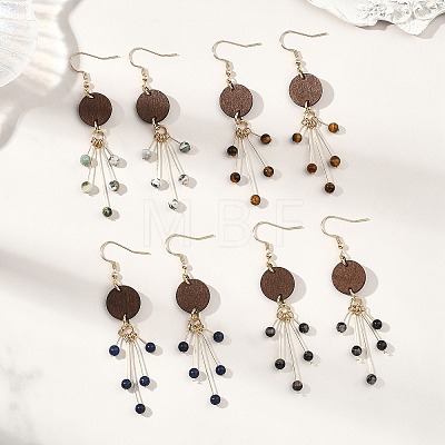 Natural Mixed Stone Dangle Earrings EJEW-JE06987-1