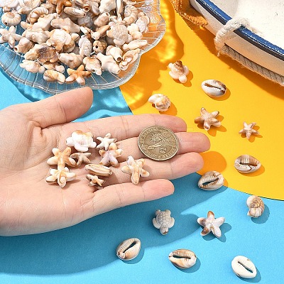 140Pcs 7 Styles Ocean Theme Opaque Acrylic Beads SACR-YW0002-12-1