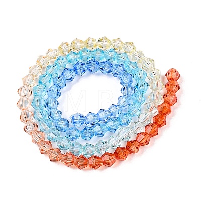 Gradient Color Baking Painted Glass Bead Strands DGLA-A039-T2mm-A012-1