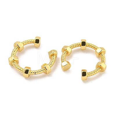 Brass Cuff Earrings for Women EJEW-C104-124G-1