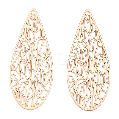Rack Plating Brass Filigree Pendants LS-X-KKC-T001-68KC-1
