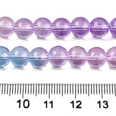 Baking Painted Transparent Glass Beads X-DGLA-M001-8mm-10-1