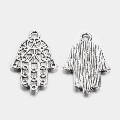 Hamsa Hand/Hand of Fatima/Hand of Miriam Alloy Pendants TIBEP-4969-AS-RS-1