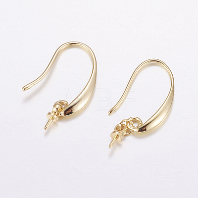 Brass Earring Hooks KK-F714-03-1
