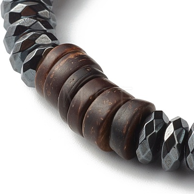 Synthetic Hematite Beads Stretch Bracelets Sets for Men Women BJEW-JB06768-1