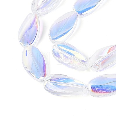Electroplate Transparent Glass Beads Strands EGLA-N055-02B-1