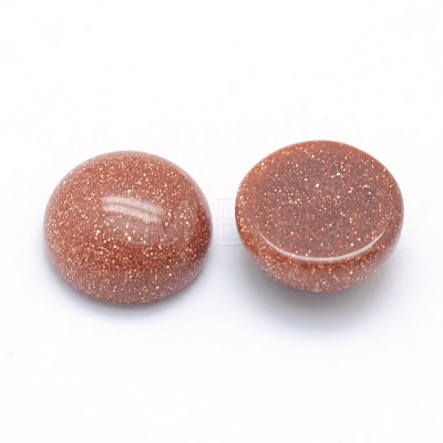 Synthetic Goldstone Cabochons G-P393-R24-8mm-1