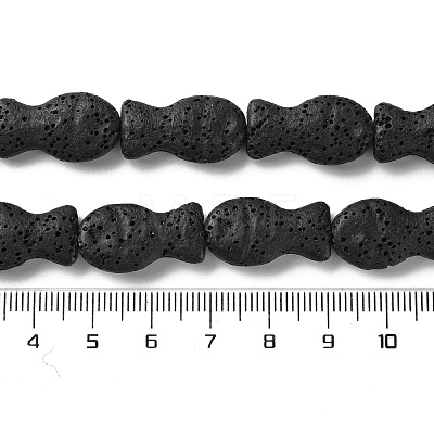 Fish Dyed Natural Lava Rock Beads Strands G-O126-01A-07-1