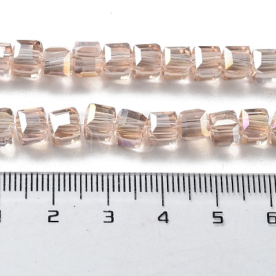 Electroplate Glass Beads Strands EGLA-D018-6x6mm-75-1