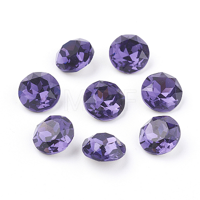 Pointed Back & Back Plated K9 Glass Rhinestone Cabochons RGLA-J012-10mm-277-1