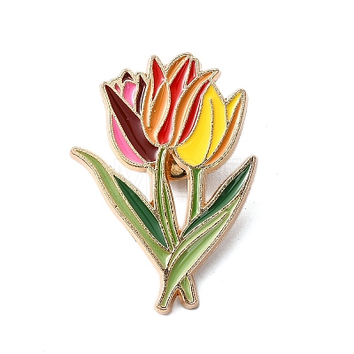 Tulip Enamel Pins JEWB-P045-02A-G-1