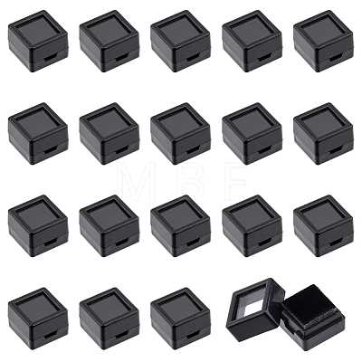 Acrylic Square Loose Diamond Box with Visible Window CON-WH0088-76A-02-1