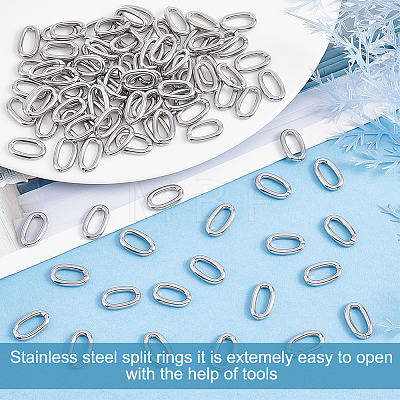   100Pcs 304 Stainless Steel Open Jump Rings STAS-PH0004-41-1