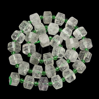 Natural Green Quartz Beads Strands G-G453-G02-7x12mm-1