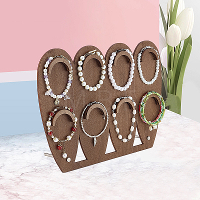 1 Set 2-Tier Wood Jewelry Display Stands ODIS-SC0001-14B-1