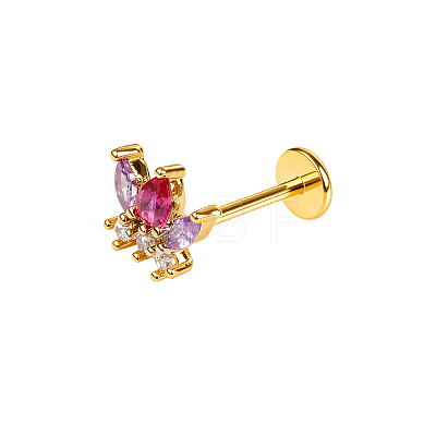 316L Surgical Stainless Steel Pave Pink Cubic Zirconia Cartilage Earrings FS-WGC0A44-06-1