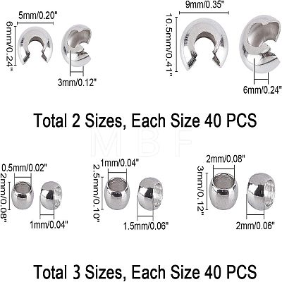 Unicraftale 304 Stainless Steel Crimp Beads Covers STAS-UN0011-90P-1