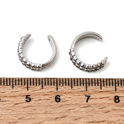 304 Stainless Steel Rhinestone Cuff Earrings EJEW-L313-04P-1