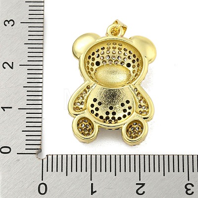 Brass Micro Pave Clear Cubic Zirconia Pendants KK-R159-12G-02-1