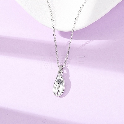 304 Stainless Steel Pendant Cable Chain Necklaces for Men Women NJEW-K308-03A-P-1