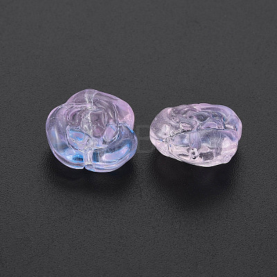 Two Tone Transparent Baking Painted Glass Beads GLAA-S190-022-B01-1