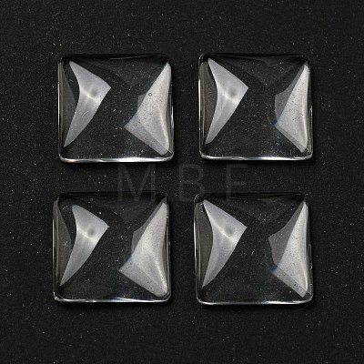 Transparent Glass Square Cabochons GGLA-XCP0001-07-1