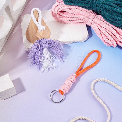 8 Skeins 8 Colors Braided Cotton String Threads for Crafts Knitting Making OCOR-TA0003-56-1