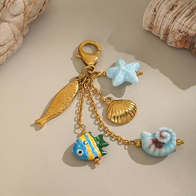 Stainless Steel Enamel Pendant Decorations HK1101-2-1