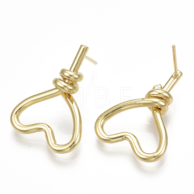 Brass Stud Earrings X-KK-S348-372-1