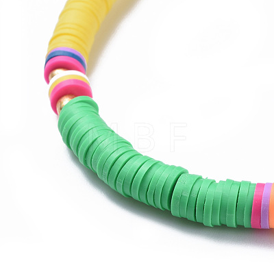 Handmade Polymer Clay Heishi Beads Choker Necklaces NJEW-JN02447-1