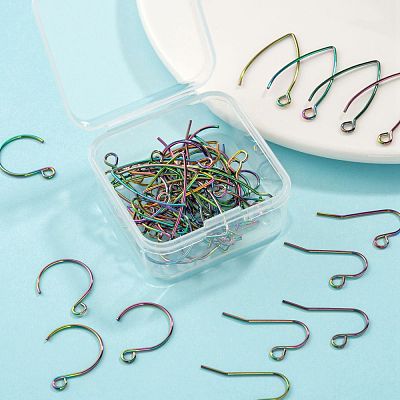 60Pcs 3 Style Ion Plating(IP) 304 Stainless Steel Earring Hooks STAS-LS0001-57MC-1