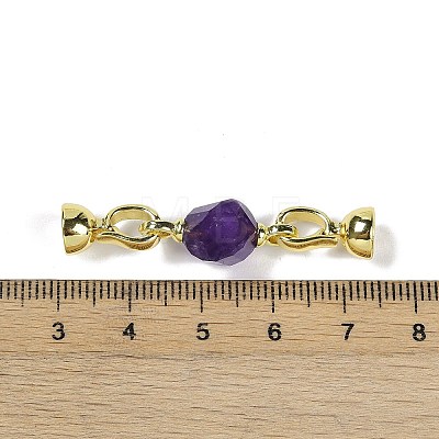 Natural Amethyst with Brass Fold Over Clasps G-G141-02G-04-1