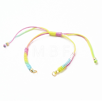 Adjustable Segment Dyed Polyester Bracelet Making AJEW-JB00793-1