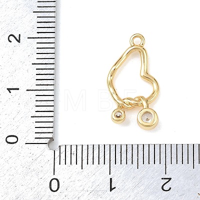 Brass Micro Pave Clear Cubic Zirconia Pendants KK-G545-06G-1