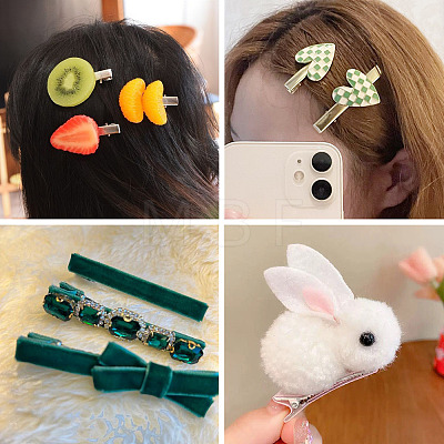 40Pcs 4 Styles Iron Alligator Hair Clips Findings PHAR-TADJ0001-10-1