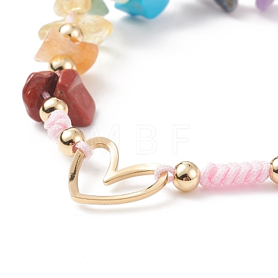 Natural Mixed Stone & Freshwater Pearl Braided Bead Bracelets BJEW-JB08720-01-1