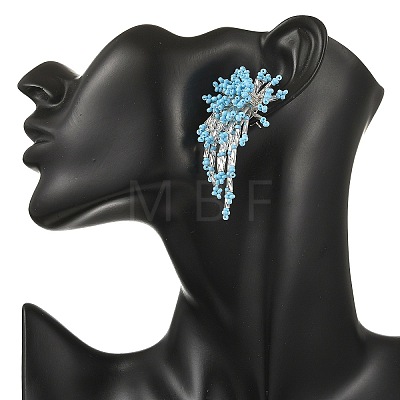 Glass Seed Beads Stud Earrings for Women EJEW-MZ00760-01-1