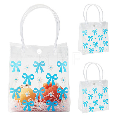 Rectangle Transparent Printed PVC Plastic Gift Tote Bags ABAG-TADJ0002-002F-1