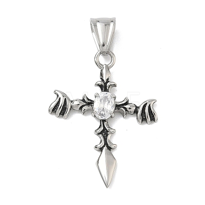 304 Stainless Steel Pendants STAS-D207-09AS-1