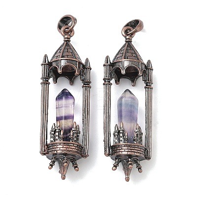 Natural Fluorite Faceted Pointed Bullet Shaped Big Pendants G-P613-01R-03-1